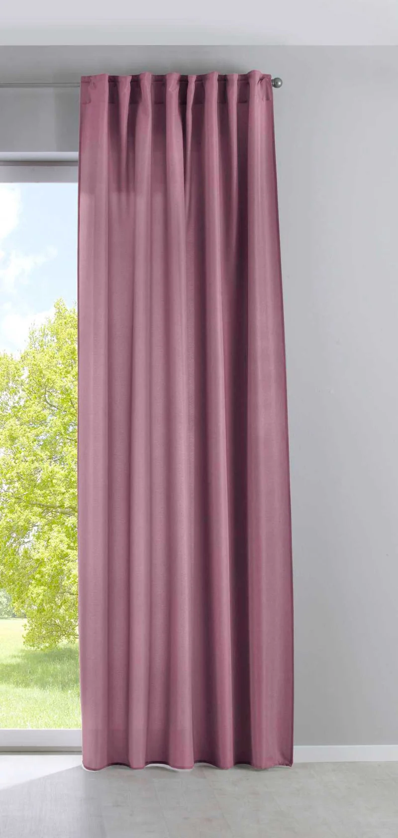 Vorhang Verdeckte Schlaufen Cationic »JENA« Blickdicht Leinen Optik Gardine Meliert Gardinenband mit Raffhalter 2019037