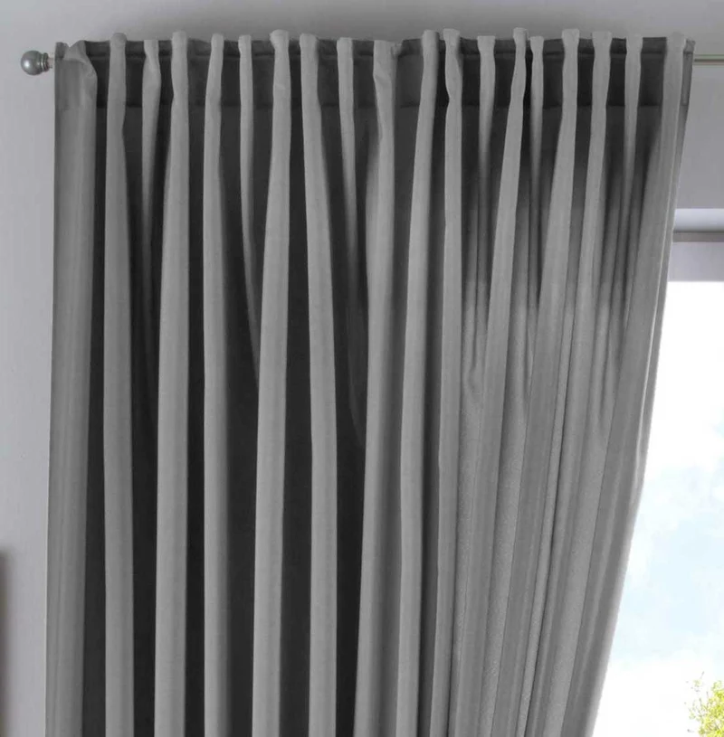 Vorhang Verdeckte Schlaufen Cationic »JENA« Blickdicht Leinen Optik Gardine Meliert Gardinenband mit Raffhalter 2019037