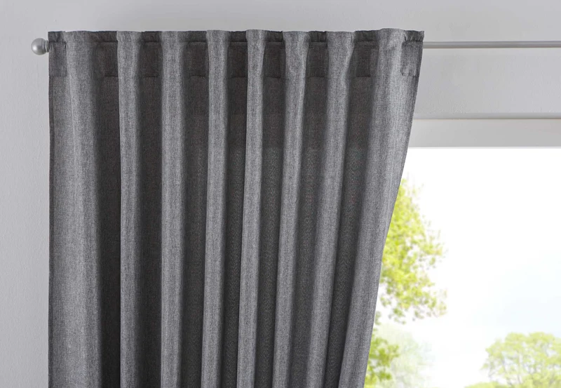 Vorhang Verdeckte Schlaufen Cationic »JENA« Blickdicht Leinen Optik Gardine Meliert Gardinenband mit Raffhalter 2019037