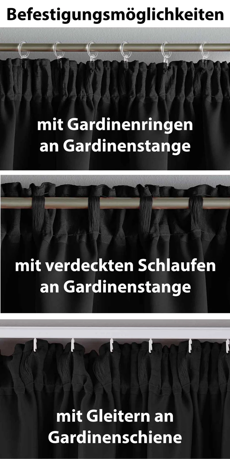 2er Set Verdunkelungsvorhänge Blickdicht »NewYork« verdeckte Schlaufen Thermo-Gardine Blackout schalldämmend Kräuselband 202020610-2
