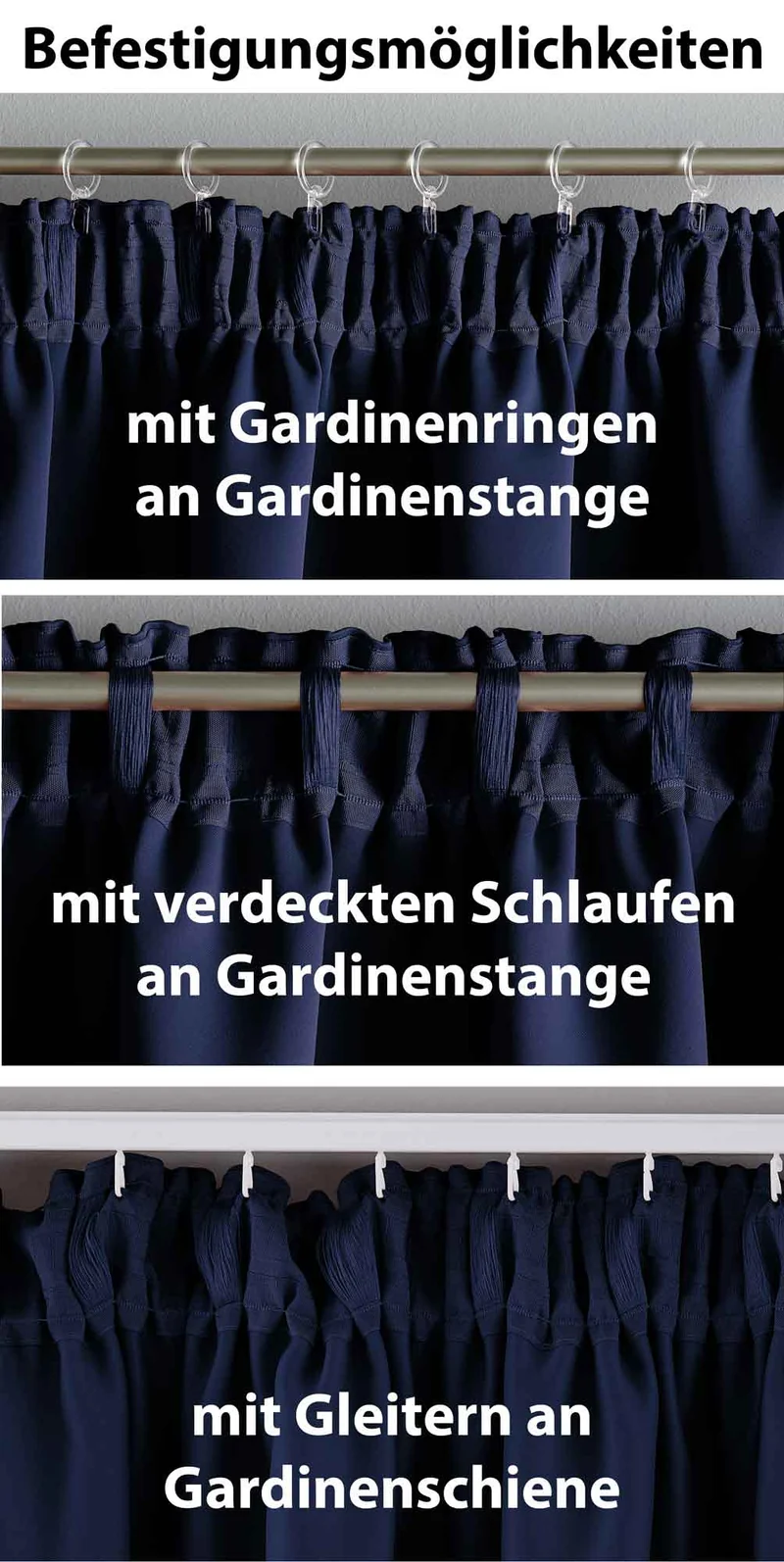 2er Set Verdunkelungsvorhänge Blickdicht »NewYork« verdeckte Schlaufen Thermo-Gardine Blackout schalldämmend Kräuselband 202020610-2