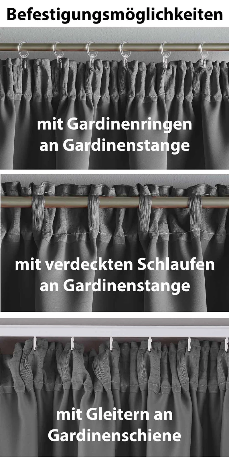 2er Set Verdunkelungsvorhänge Blickdicht »NewYork« verdeckte Schlaufen Thermo-Gardine Blackout schalldämmend Kräuselband 202020610-2