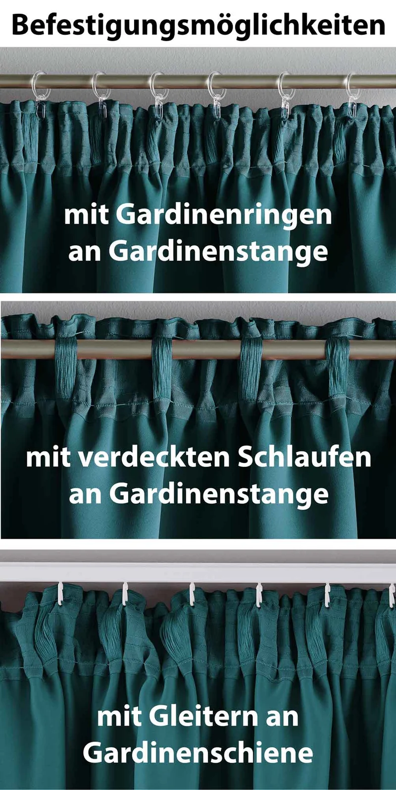 2er Set Verdunkelungsvorhänge Blickdicht »NewYork« verdeckte Schlaufen Thermo-Gardine Blackout schalldämmend Kräuselband 202020610-2