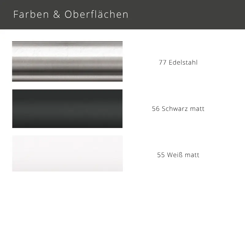 Interstil Metro – moderne 1-/2-läufige Innenlauf-Gardinenstange 20mm zur Wandmontage