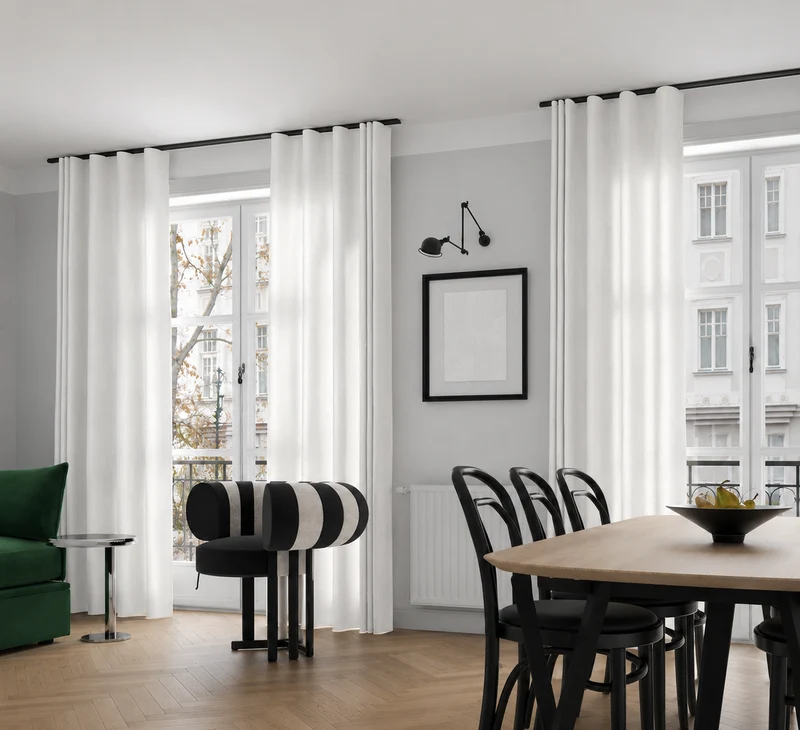 Interstil W6.2 Pur – ultraflache Design Gardinenschiene 1-läufig zur Deckenmontage