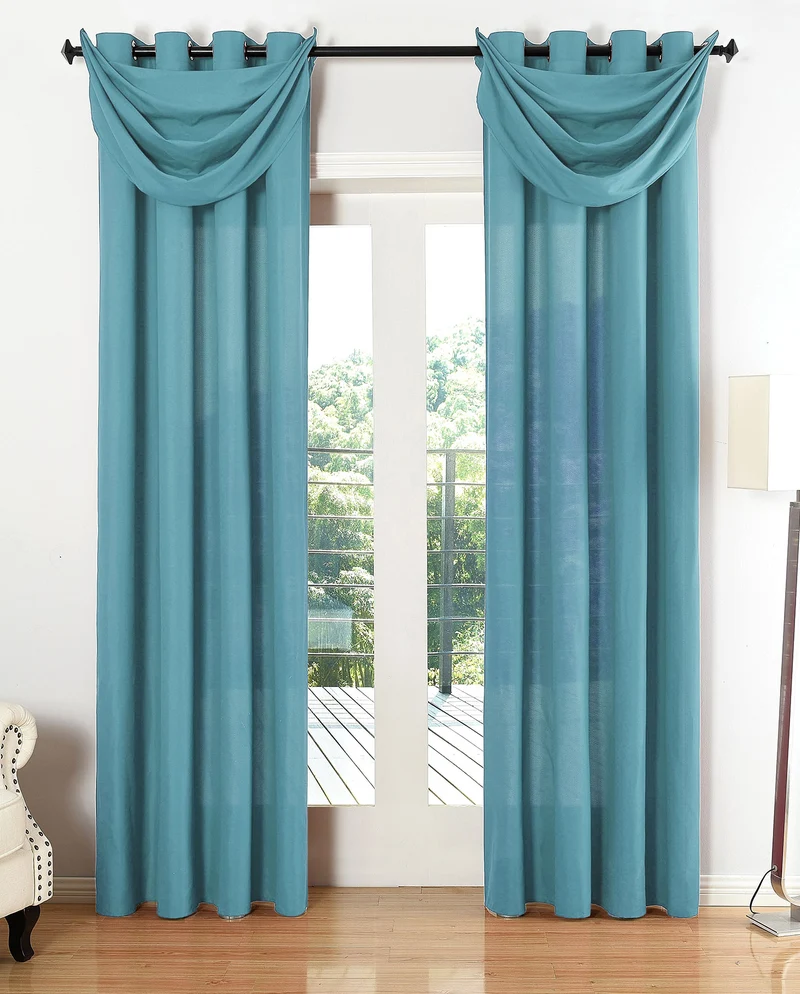 Vorhang Set Schal Ösen Microsatin Segeltuch Querbehang lichtdurchlässig Deko Wohnzimmer 20405S4