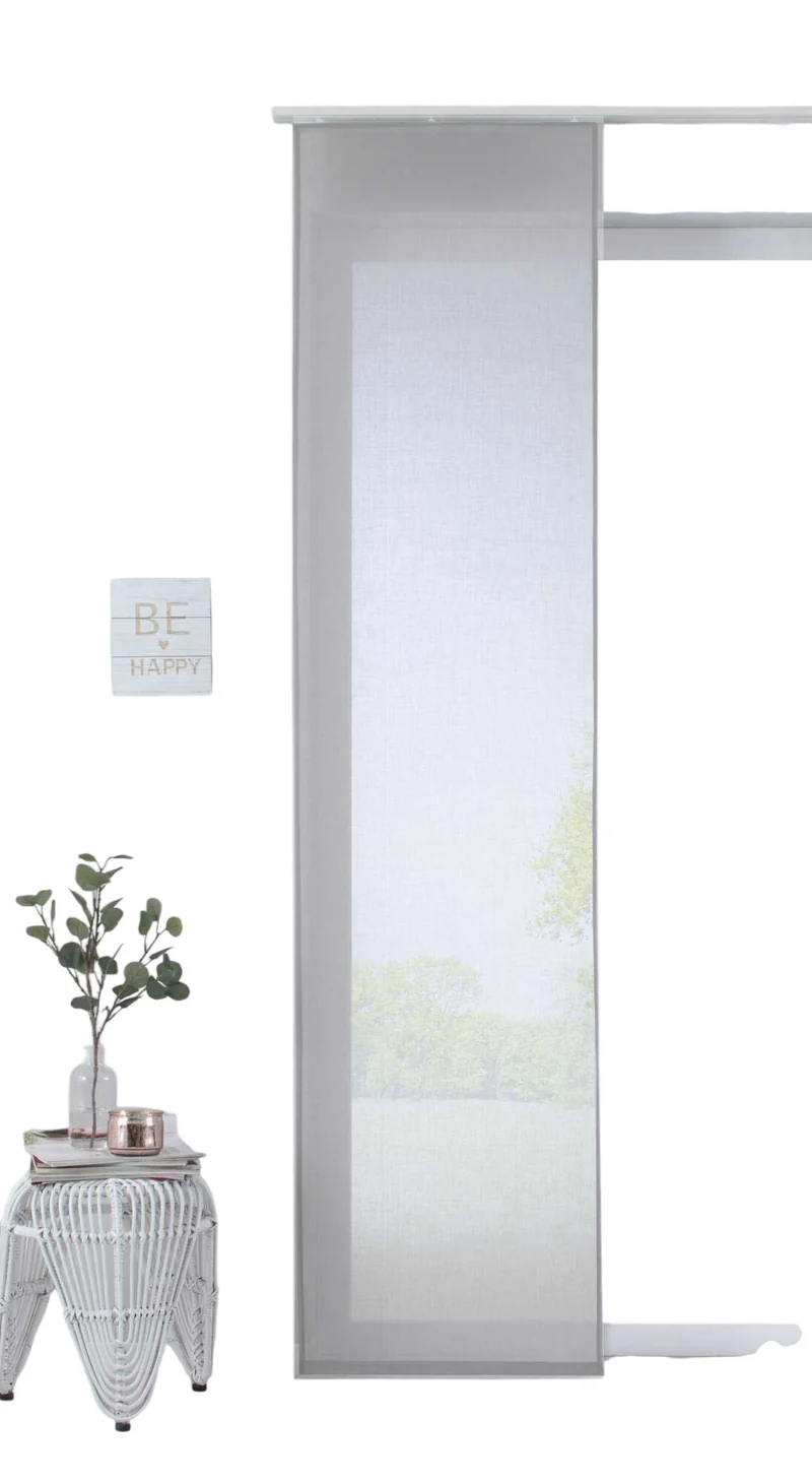 Schiebegardine »Nizza« Baumwoll-Voile Halbvoile Transparent Flächenvorhang mit Paneelwagen und Beschwerungsstange 2019032