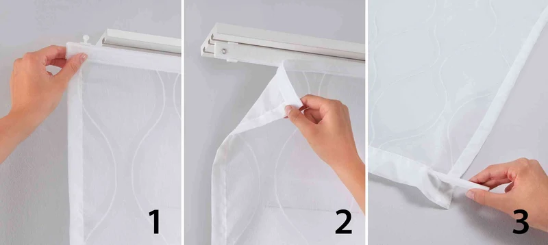 Schiebegardine »Nizza« Baumwoll-Voile Halbvoile Transparent Flächenvorhang mit Paneelwagen und Beschwerungsstange 2019032