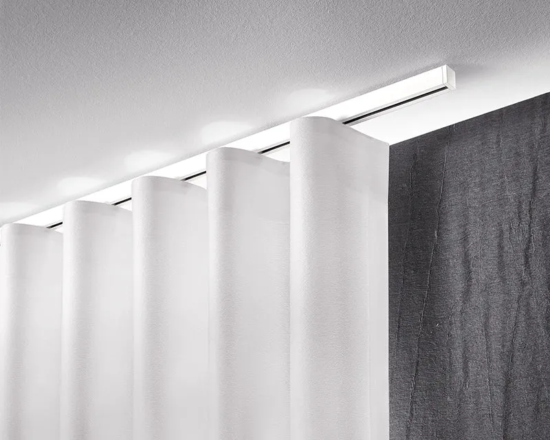Interstil Zero.2 – moderne 1-läufige Gardinenschiene quadratisch 20mm zur Deckenmontage