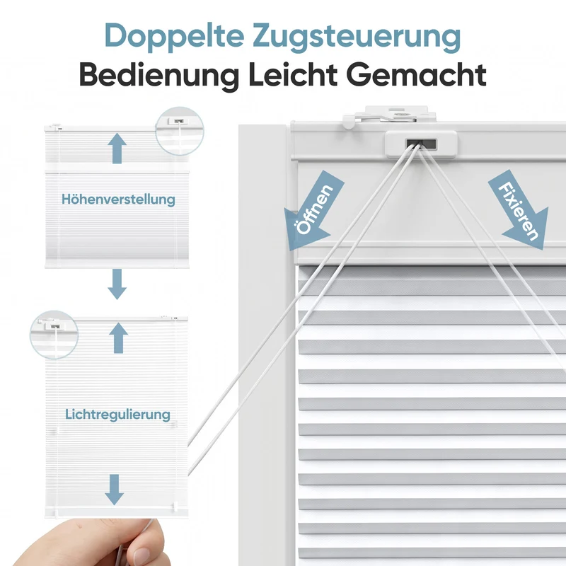 Sekey Wabenplissee Day & Night – Verdunkelung ohne Bohren, verspannt, Lichtschutz & Energiesparend