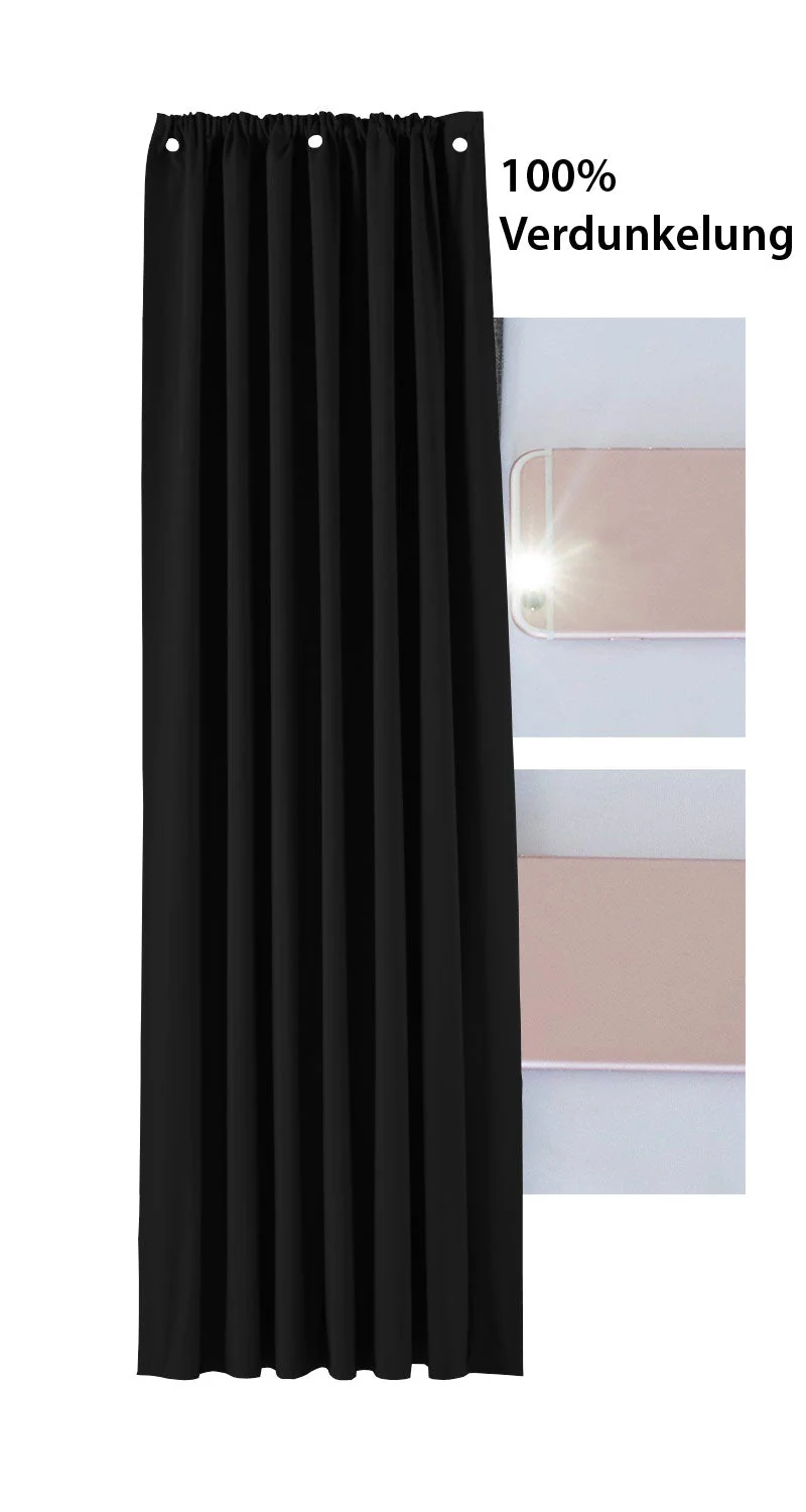 Verdunkelungsvorhang »DARK« Saugnapf Abnehmbar Reisevorhang Vorträge Vorhang 100% Verdunkelung Softshell Material Multi Aufhängung Strandhaus Vorhalle Cabana 10000335set