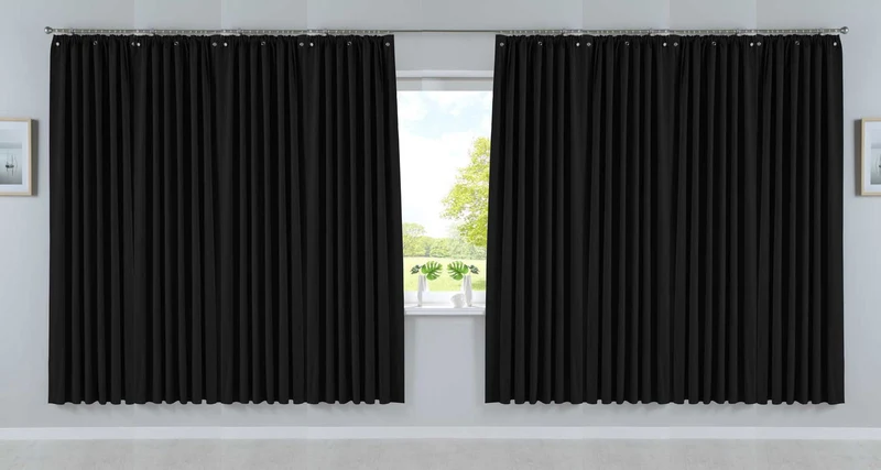 Verdunkelungsvorhang »DARK« Saugnapf Abnehmbar Reisevorhang Vorträge Vorhang 100% Verdunkelung Softshell Material Multi Aufhängung Strandhaus Vorhalle Cabana 10000335set