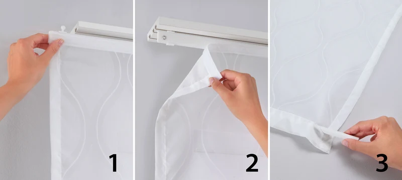 2er Pack Flächenvorhänge Schiebegardinen »PALERMO« komplett Set Cationic blickdicht Leinen Optik natura seidenmatt Landhaus Stil 204411-2