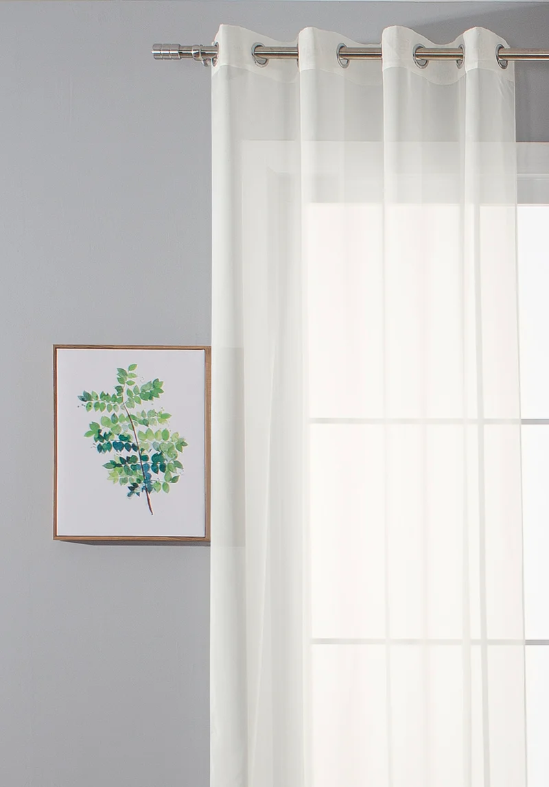 2er-Pack Ösen Gardinen Transparent Vorhang Set Wohnzimmer Voile Ösenvorhang Bleibandabschluß 203322