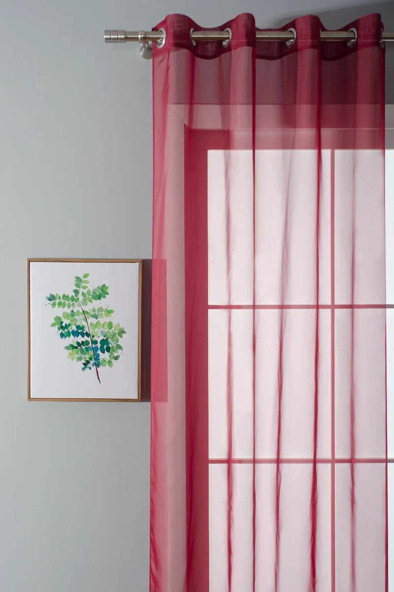 2er-Pack Ösen Gardinen Transparent Vorhang Set Wohnzimmer Voile Ösenvorhang Bleibandabschluß 203322