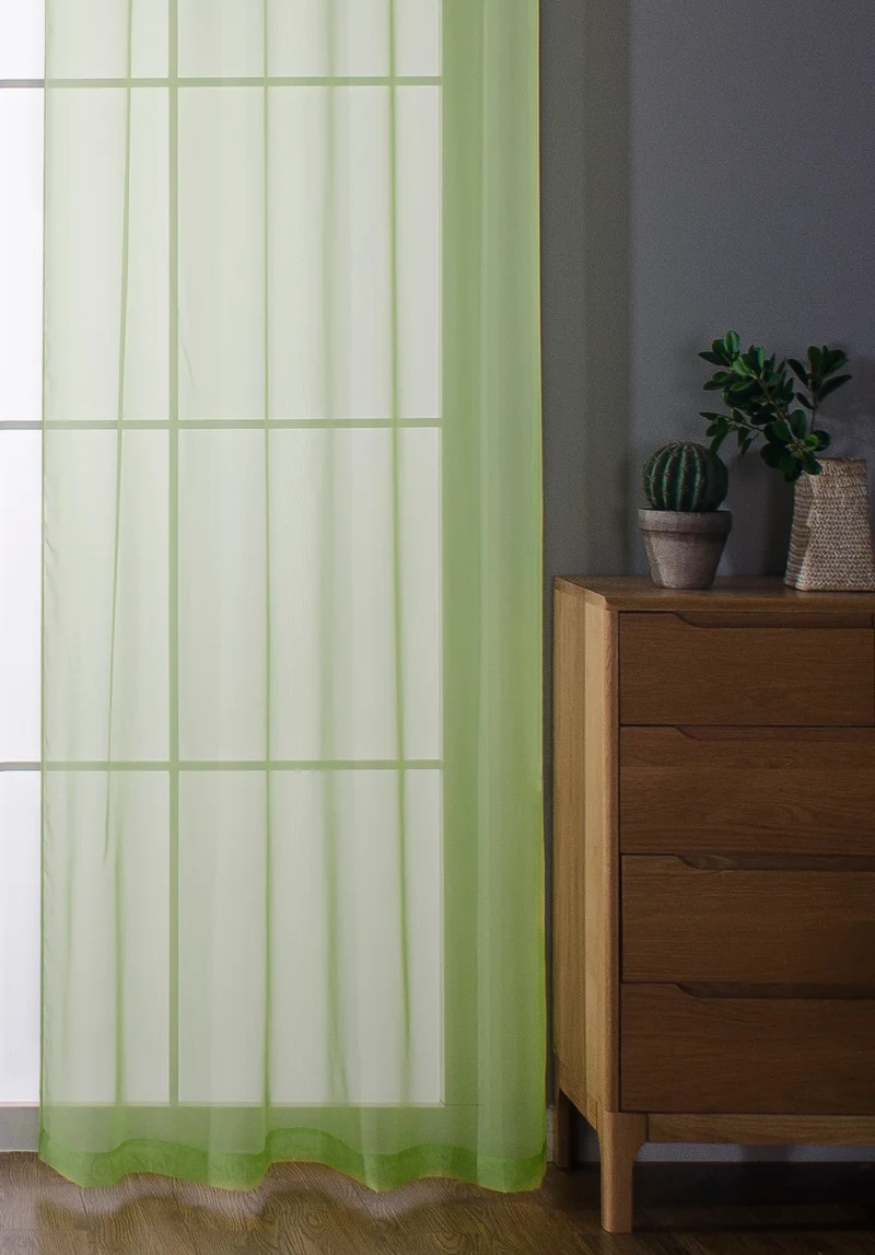2er-Pack Ösen Gardinen Transparent Vorhang Set Wohnzimmer Voile Ösenvorhang Bleibandabschluß 203322