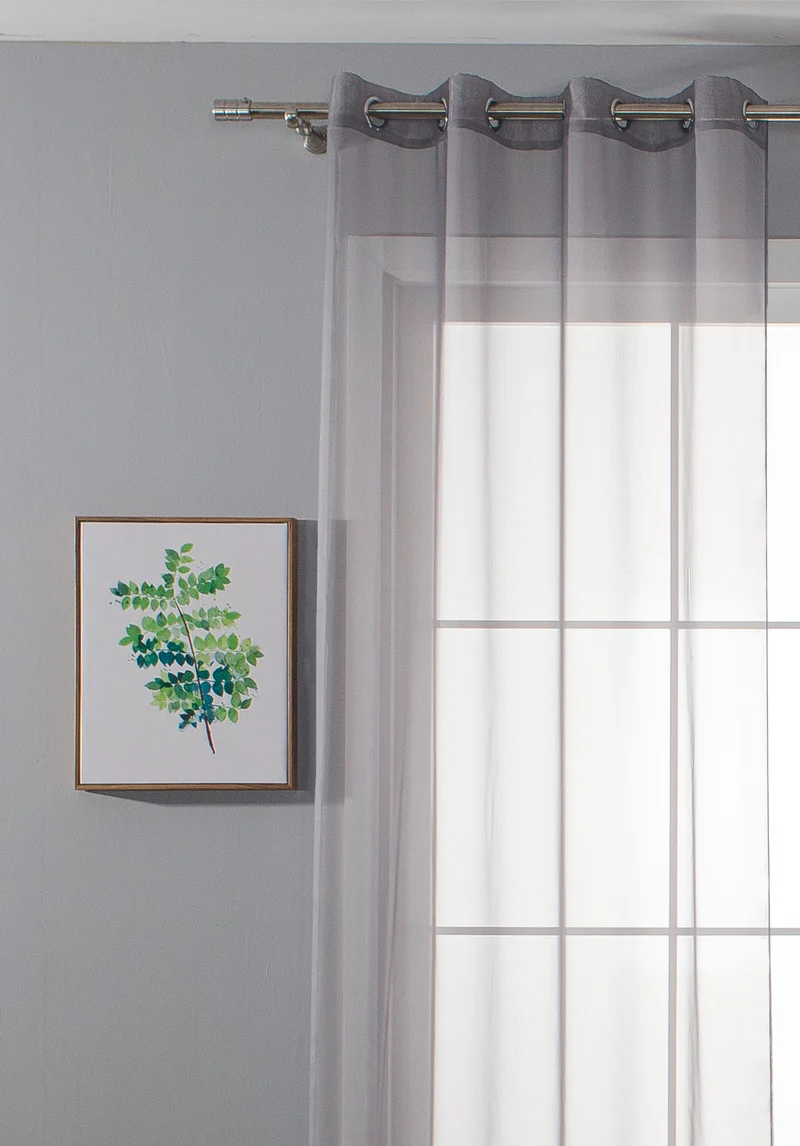 2er-Pack Ösen Gardinen Transparent Vorhang Set Wohnzimmer Voile Ösenvorhang Bleibandabschluß 203322