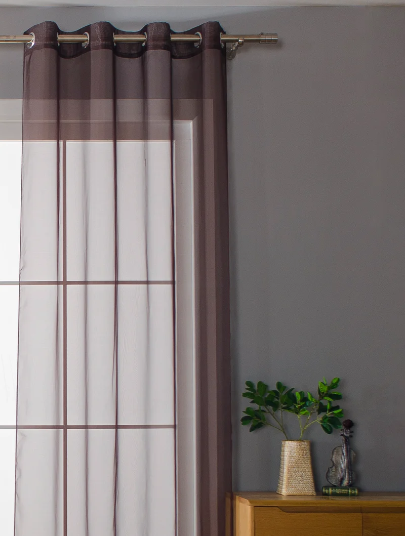 2er-Pack Ösen Gardinen Transparent Vorhang Set Wohnzimmer Voile Ösenvorhang Bleibandabschluß 203322
