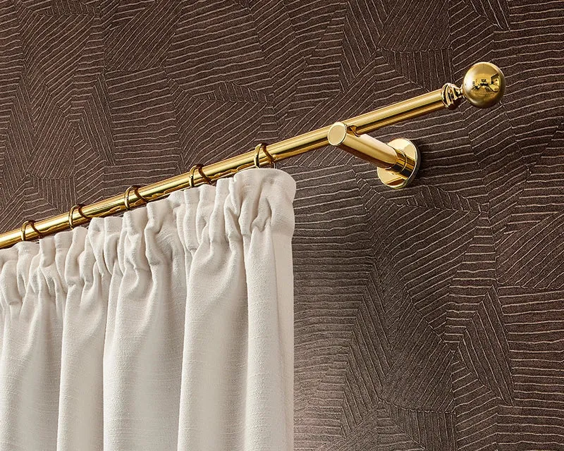 Interstil Honoria – 1-läufige edle Messing-Vorhangstange mit Endkugel Wandmontage