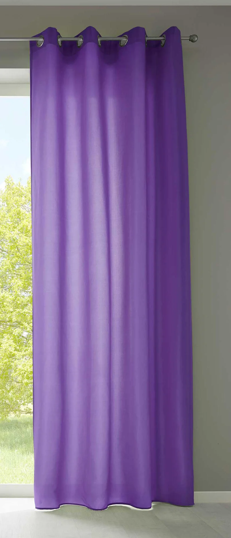 1er Set Vorhänge Schal Ösen »Berlin« Microsatin Lichtdurchlässig Uni Matt 20405N