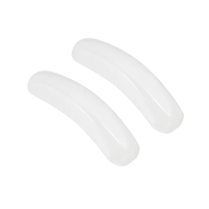 2 Pcs Natural Stone, 36 x 10 mm Natural Curved Clear Quartz Stone Crystal Handmade Jade Flat Beads for DIY Crafting, White Crystal