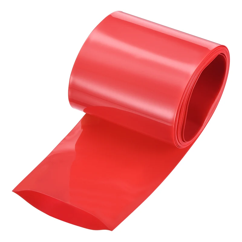 Battery Wrap, Heat Shrink Tubing, 50mm Flat Width 32mm ID, Red