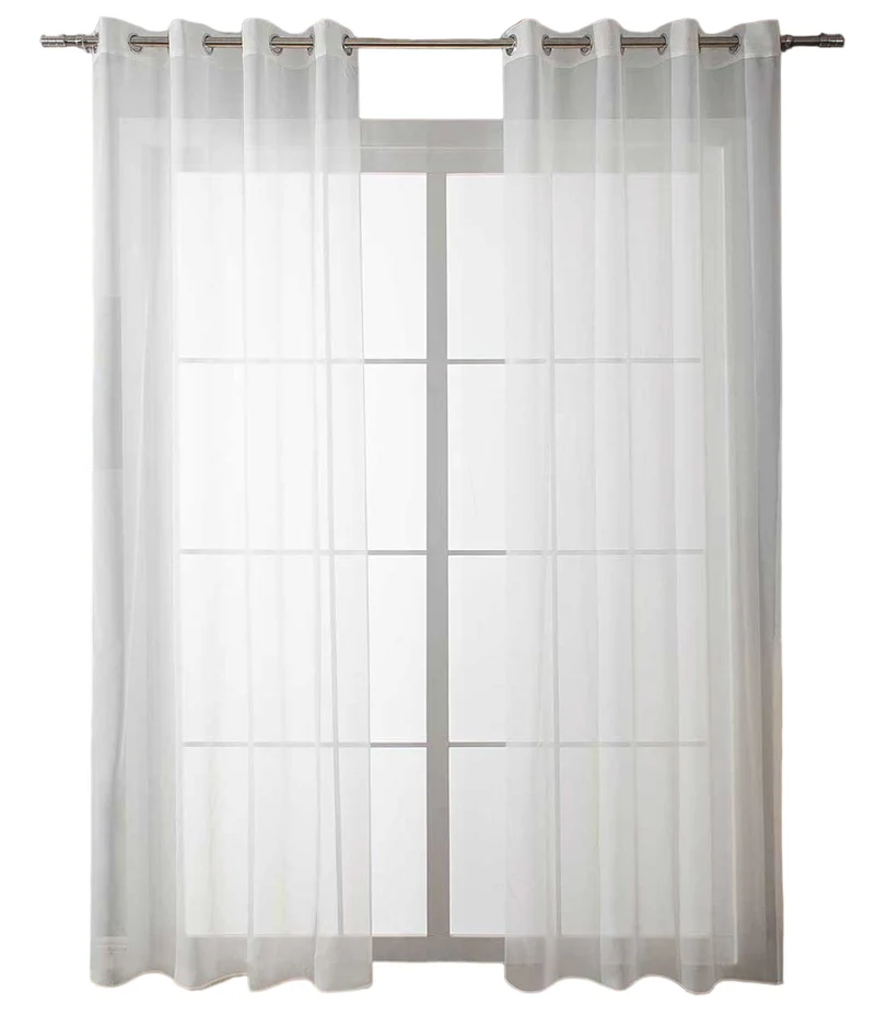 2er Set Ösenvorhänge Transparent »Uni« Gardine Stores Vorhang Ösen Bleibandabschluß Wohnzimmer 20332-cn2