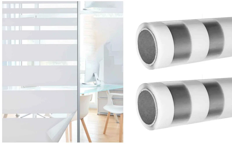 2er Set Fensterfolie selbsthaftend Streifen LxB 200x67 cm Sichtschutzfolie Anti-UV statische Haftung Folie selbstklebend 201916000-2