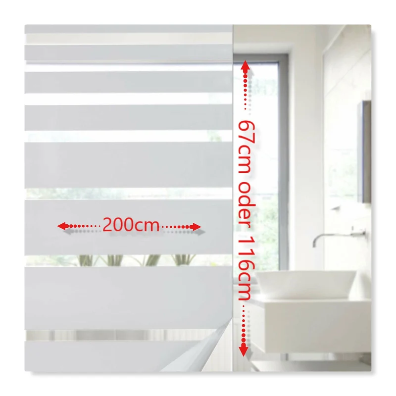 2er Set Fensterfolie selbsthaftend Streifen LxB 200x67 cm Sichtschutzfolie Anti-UV statische Haftung Folie selbstklebend 201916000-2