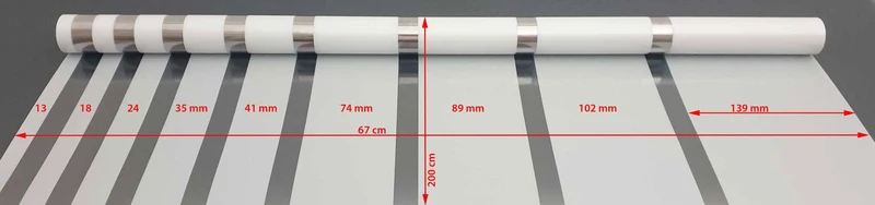 2er Set Fensterfolie selbsthaftend Streifen LxB 200x67 cm Sichtschutzfolie Anti-UV statische Haftung Folie selbstklebend 201916000-2
