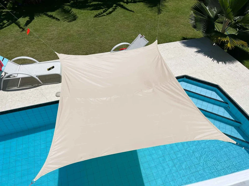 Sonnensegel Sonnenschutz Set inkl Befestigungsseile Wasserabweisend Polyester UV Schutz Windschutz Wetterschutz für Balkon Garten Terrasse 2023900N