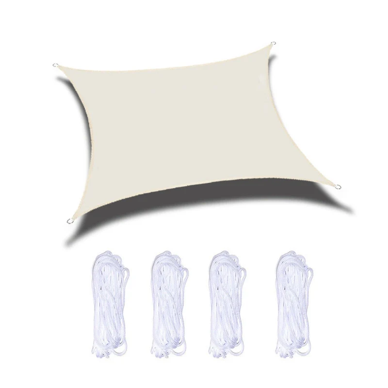 Sonnensegel Sonnenschutz Set inkl Befestigungsseile Wasserabweisend Polyester UV Schutz Windschutz Wetterschutz für Balkon Garten Terrasse 2023900N