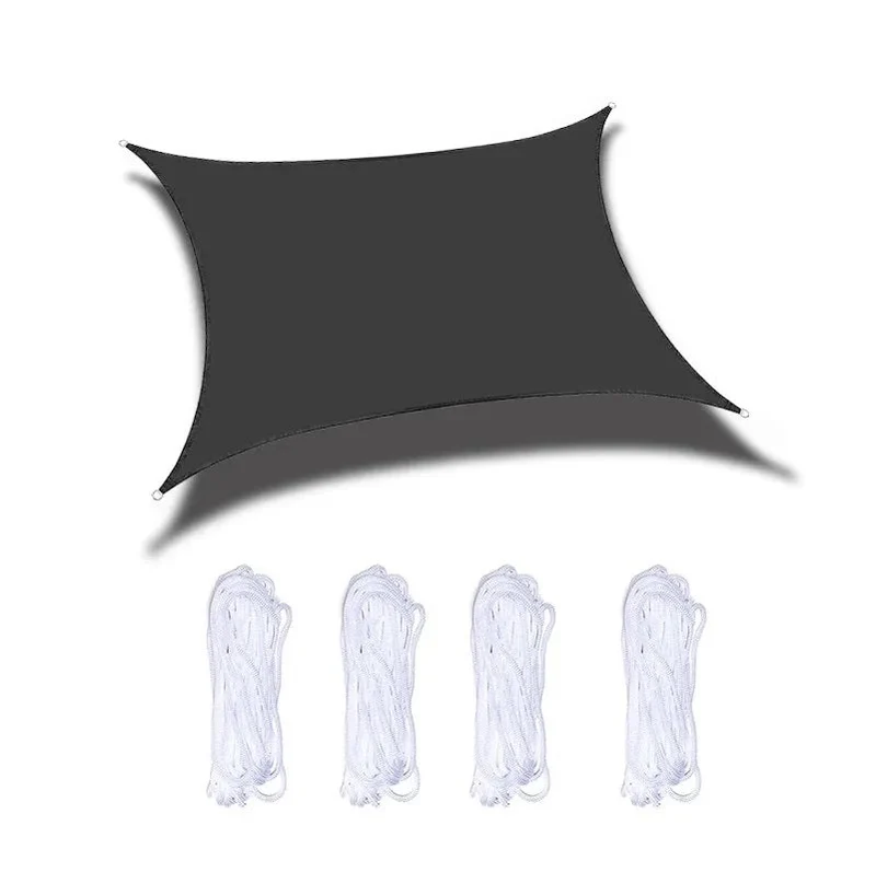 Sonnensegel Sonnenschutz Set inkl Befestigungsseile Wasserabweisend Polyester UV Schutz Windschutz Wetterschutz für Balkon Garten Terrasse 2023900N