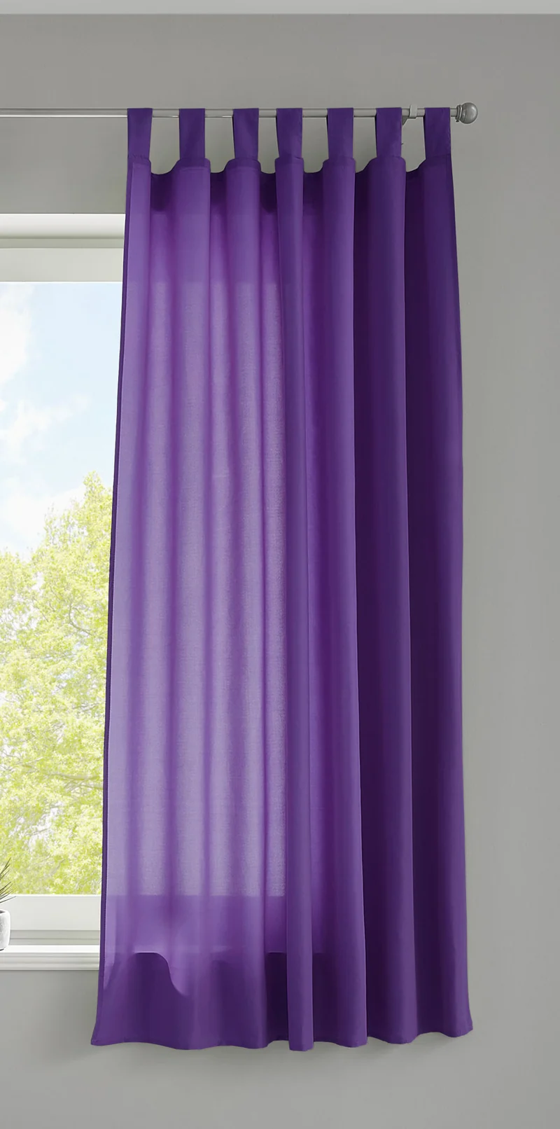 1er Set Vorhang Schal Schlaufen »Berlin« Microsatin Lichtdurchlässig Kräuselband Uni Matt 20400N