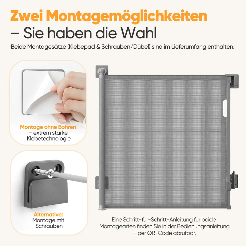 Sekey Ausziehbares Treppenschutzgitter 2er-Pack 0–150 cm × 97 cm – TÜV-zertifiziertes Türschutzgitter für Kinder & Haustiere, ohne Bohren, Sicherheitsgitter für Treppe und Tür