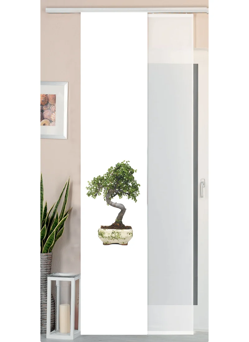 2er Set Schiebegardine Flächenvorhang Wildseide Optik und Voile Paneel 80400