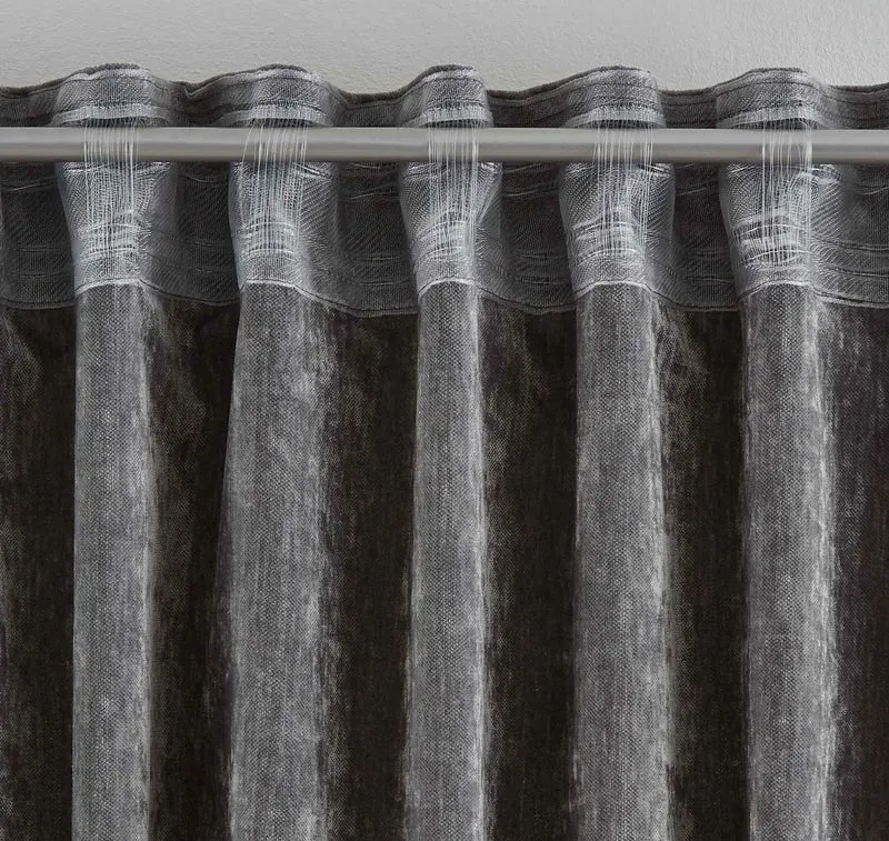 2er Set Vorhänge Thermo Chenille Schlaufenband Samtig Weich Verdunkelung 2022500-2