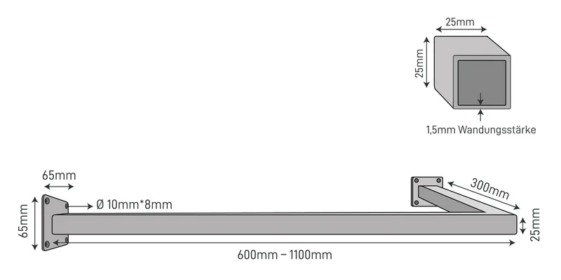 Kleiderstange ÜBERECK Wand