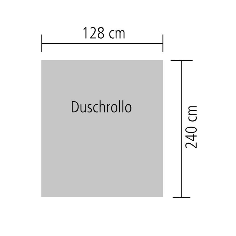 Duschvorhang für Duschrollo Leerkassette Perlgrau 128 x 240 cm