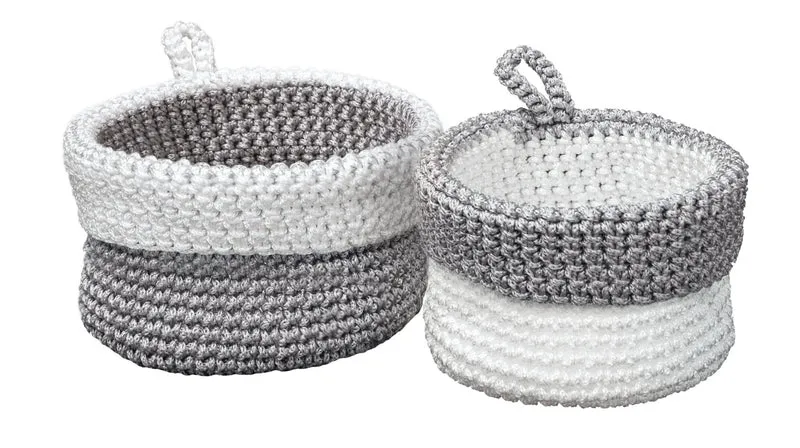 Aufbewahrungskorb BELANA Silbergrau Set 2-teilig