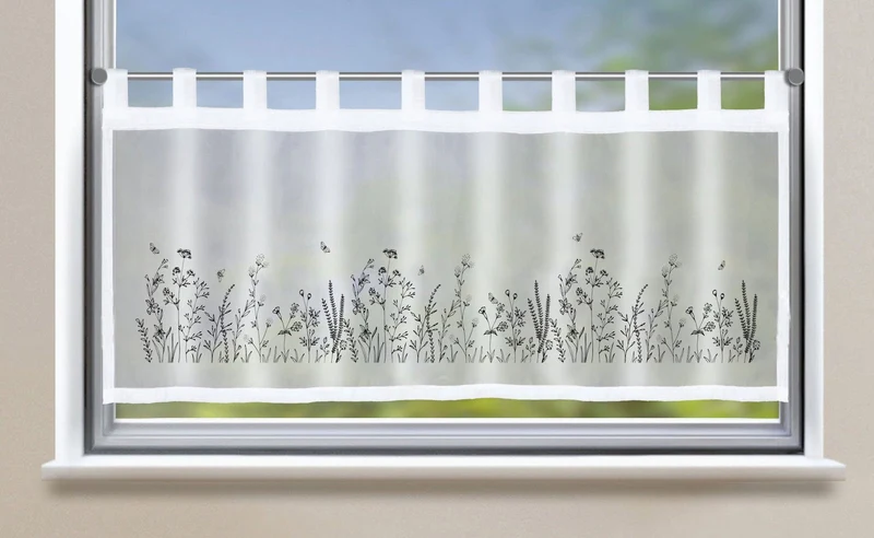 Scheibengardine »Bodrum« Bistrogardine Sichtschutz Dekoration Transparent Voile Küchenfenster Modern 2022410