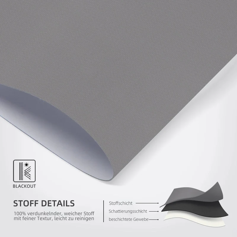 SmartWings festverdrahtete Rollos DC 12V 100% Verdunkelung Vinyl
