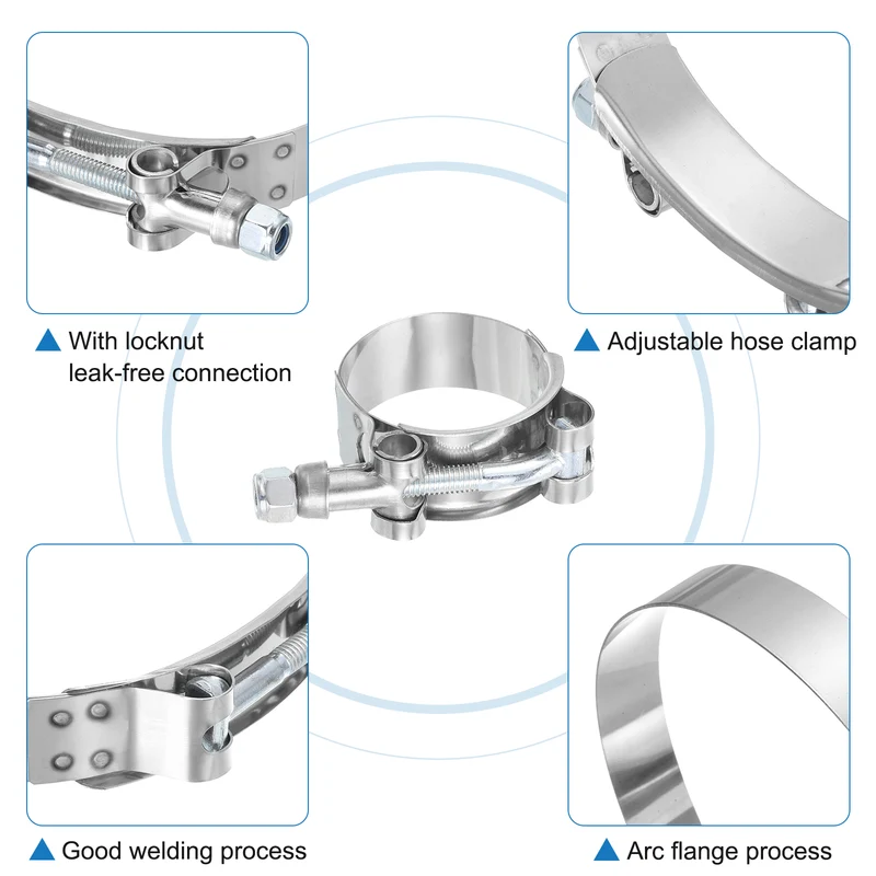 T-Bolt Hose Clamp 2Pcs 35-40mm 201 Stainless Steel Intake Intercooler Clamps