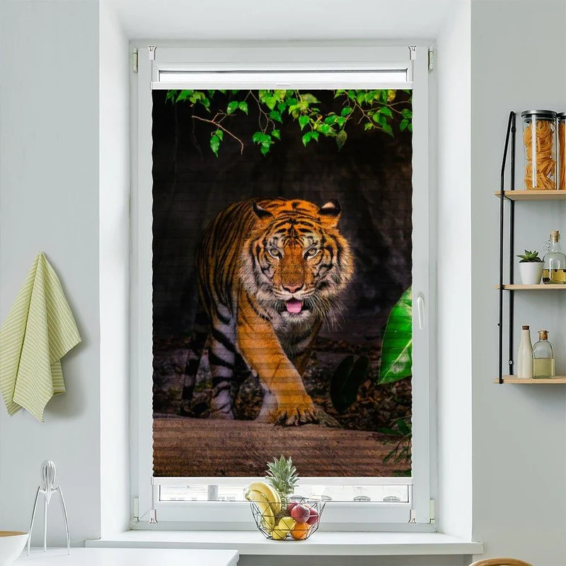 Wabenplissee Motiv "Tiger Sumatra Indien"