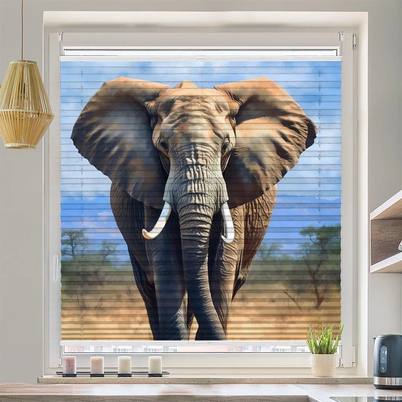 Wabenplissee Motiv "Elefant Gemälde Afrika"