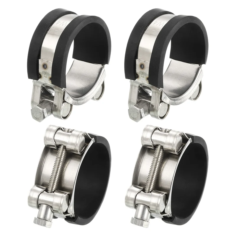 T-Bolt Hose Clamp 4Pcs 44-47mm Rubber Cushion Metal Intake Intercooler Clamps