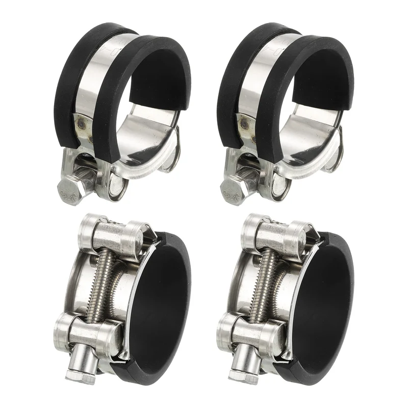 T-Bolt Hose Clamp 4Pcs 40-43mm Rubber Cushion Metal Intake Intercooler Clamps