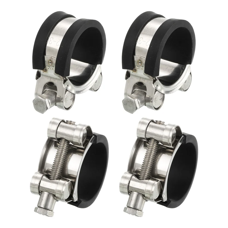 T-Bolt Hose Clamp 4Pcs 32-35mm Rubber Cushion Metal Intake Intercooler Clamps