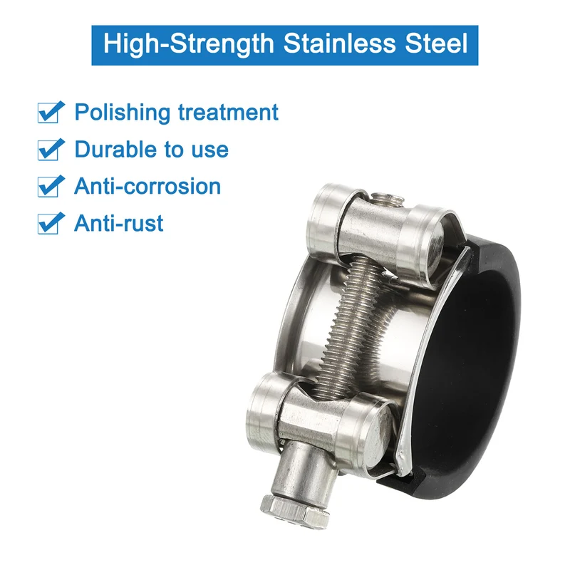 T-Bolt Hose Clamp 4Pcs 32-35mm Rubber Cushion Metal Intake Intercooler Clamps