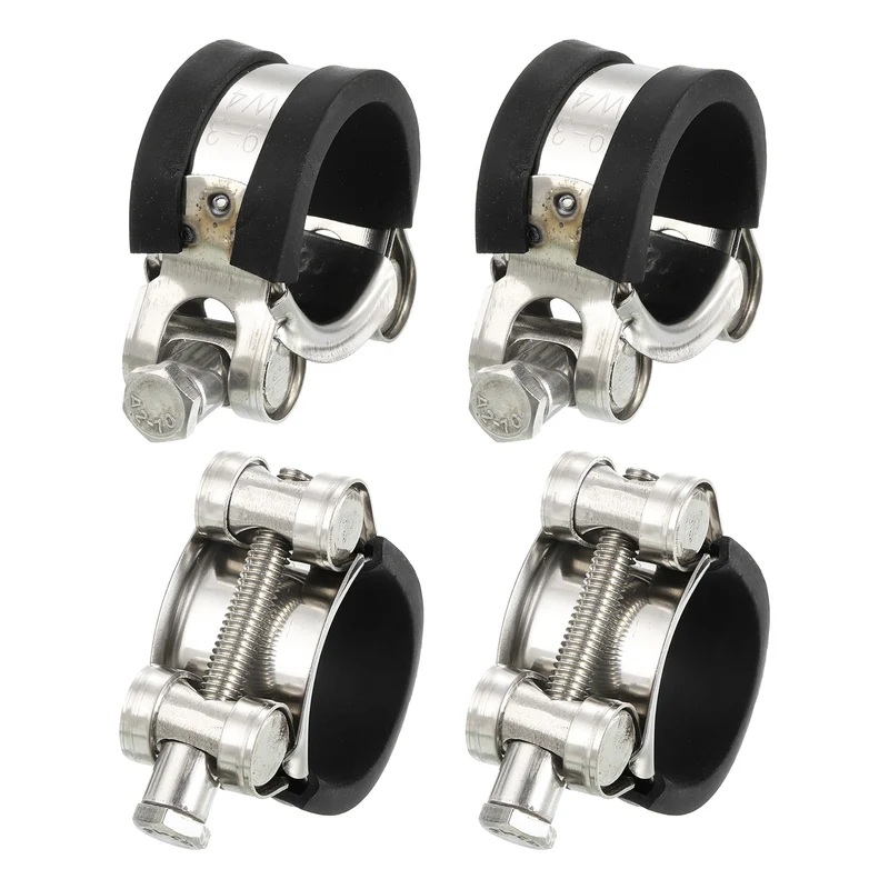 T-Bolt Hose Clamp 4Pcs 29-31mm Rubber Cushion Metal Intake Intercooler Clamps